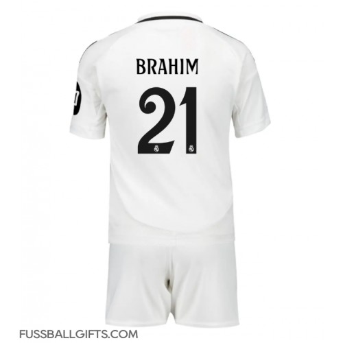 Real Madrid Brahim Diaz #21 Fußballbekleidung Heimtrikot Kinder 2024-25 Kurzarm (+ kurze hosen)